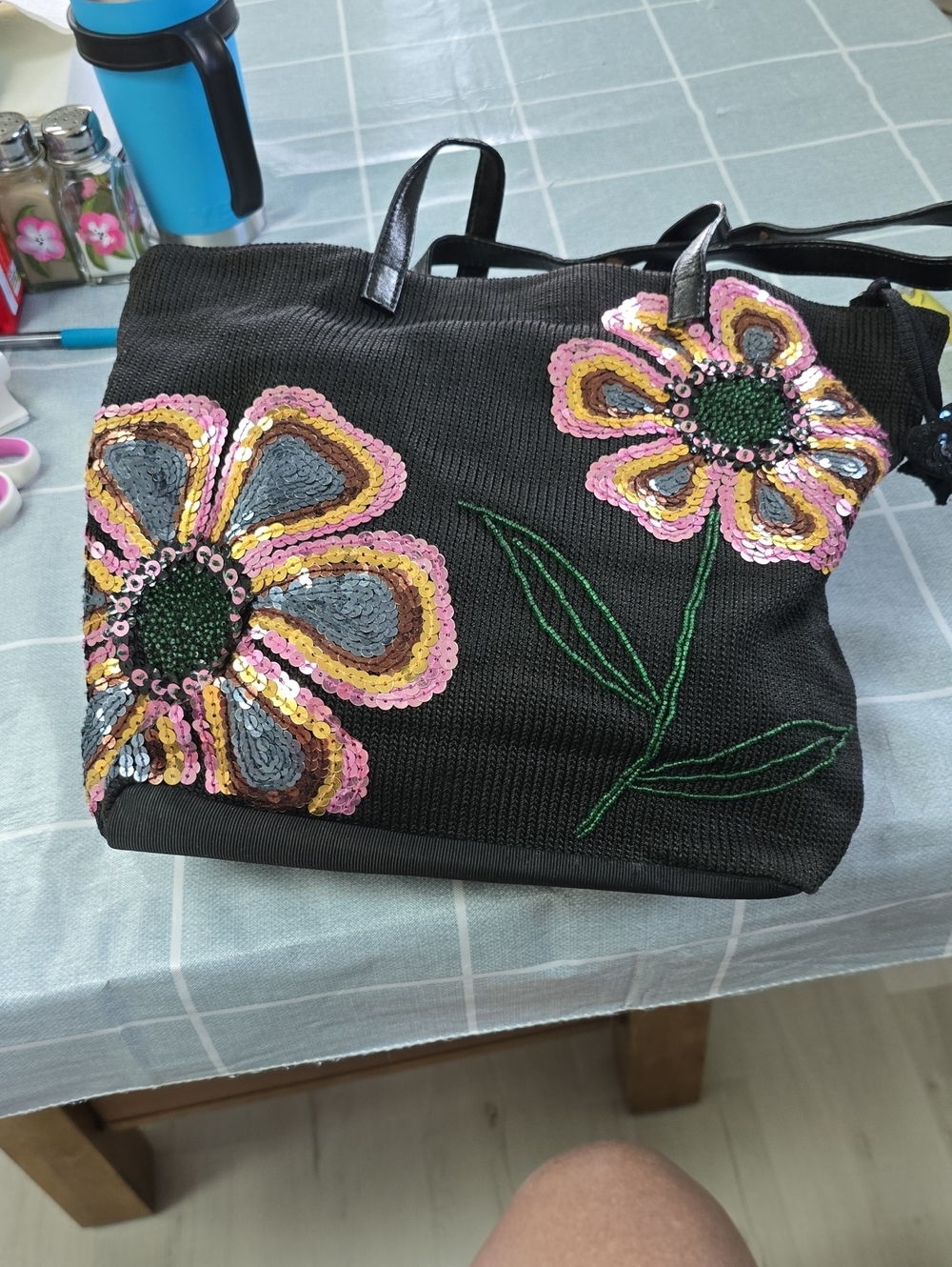 The Sak, Black Sequin Flower Tote Bag - Stylish Women's Handbag